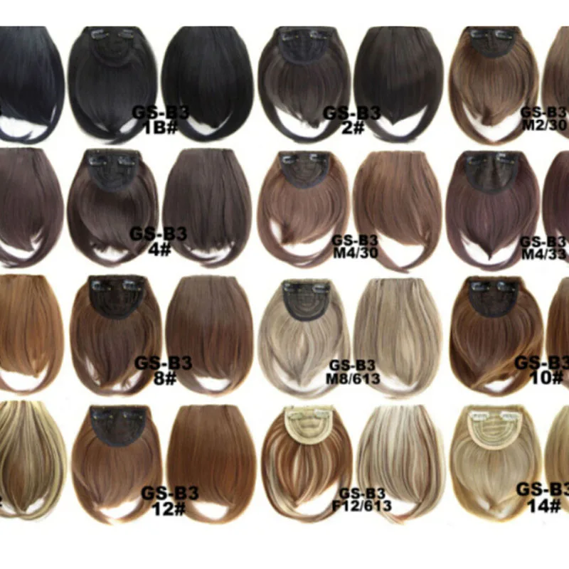 1 шт. короткая спереди опрятная челка для наращивания волос прямые синтетические