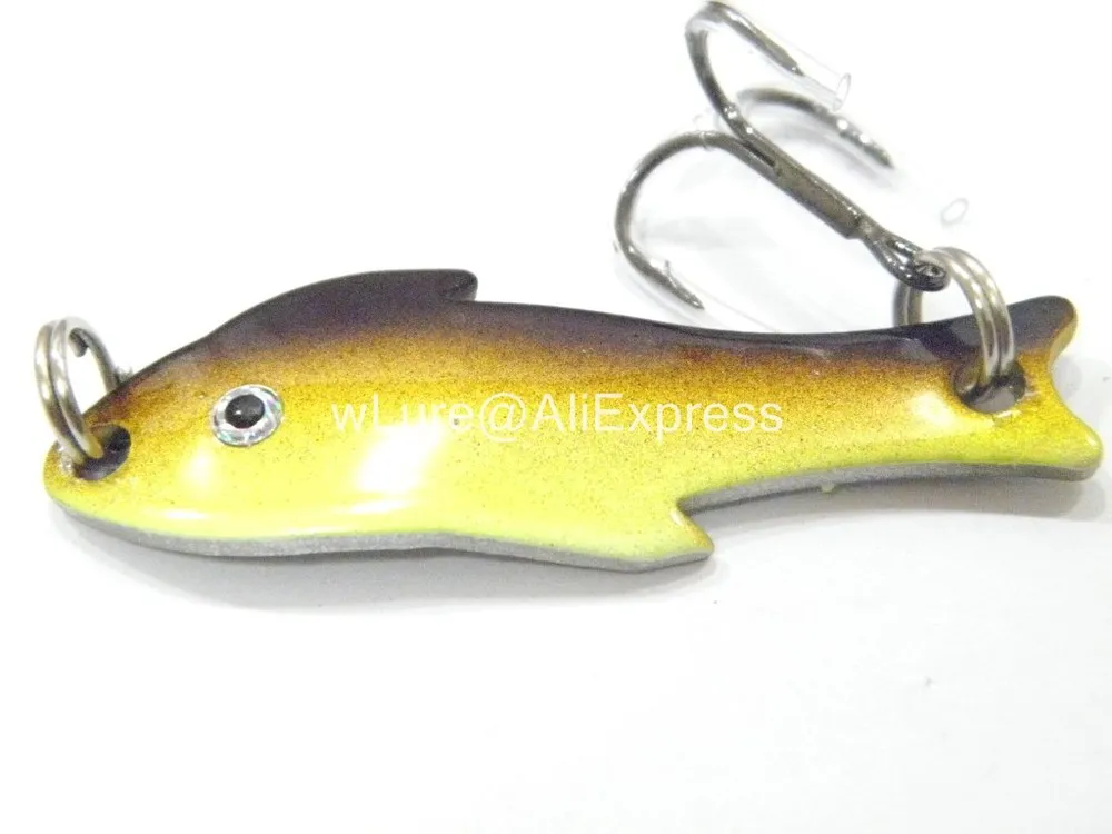 WLure 13 г Рыба Стиль Золотой цвет ложка замедленная SP37X190|fishing spoon|spoon goldfish color |