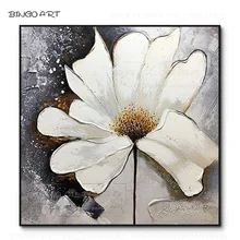 Дешевая цена Высокое качество ручная роспись белый нож с орнаментом живопись на холсте Красота Белый цветок лилии картина маслом для декора стен