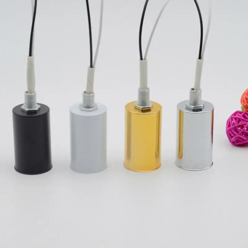 

New E27 E14 Ceramic Screw Base Round LED Light Bulb Lamp Socket Holder Adapter Light Bulbs Sockets black/white/gold/chrome