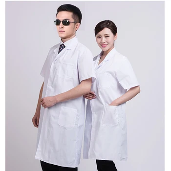 

Summer White Lab Coat Medical Laboratory Unisex Warehouse Doctor Work Wear Hospital Technician Uniform Clothes Short Sleeve