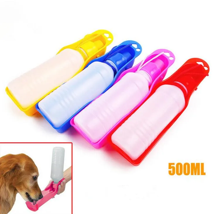 Buy Durable Lovely pet dog drinking bottle 500ml five colors outdoor travel dog