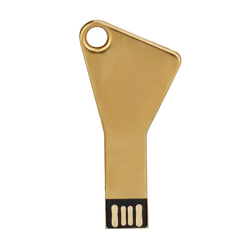 USB флеш-накопитель 32 ГБ в форме ключа, usb накопитель 2,0 128 Гб 64 ГБ, металлический золотой флеш-накопитель 16 ГБ, карта памяти 8 ГБ 4 ГБ, бесплатный логотип на заказ - Цвет: Free custom logo