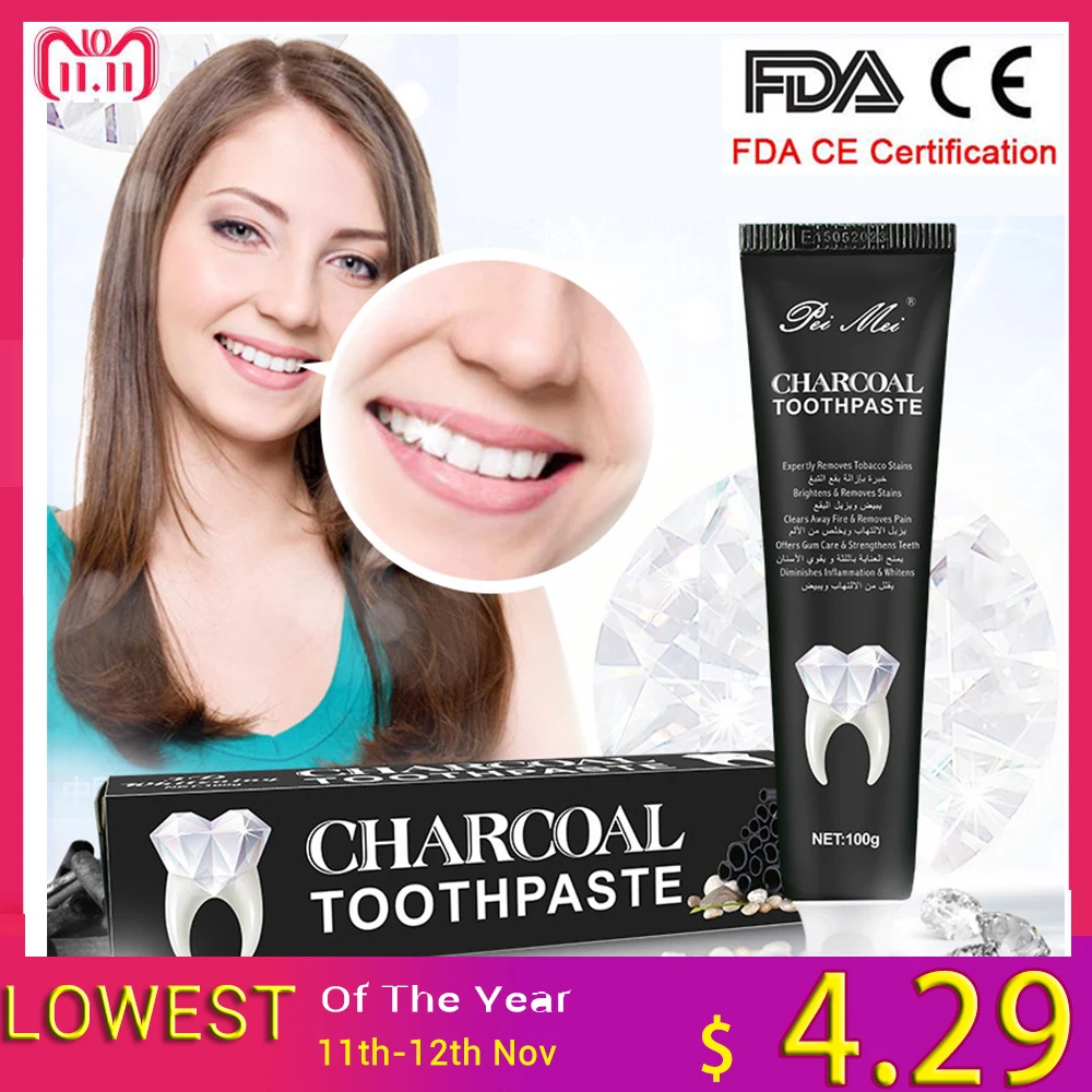 Tooth Care Bamboo Natural Activated Charcoal Teeth Whitening Toothpaste Oral Hygiene Dental FDA CE Certification Dropshipping