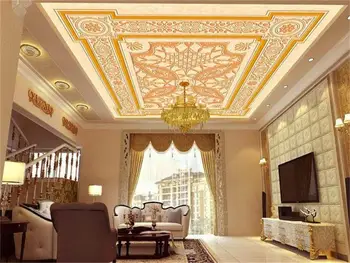 

custom size 3d wallpaper ceiling room mural photo European style 3D embossed pattern painting wall murals wallpaper for walls 3d
