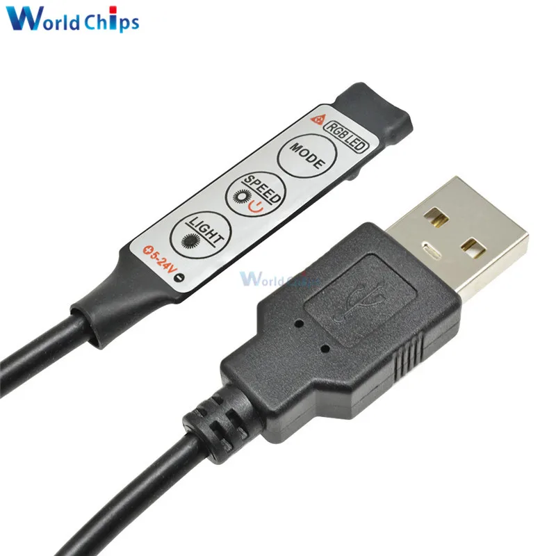Светодиодная лента с USB 5 В 12 постоянного тока RGB ИК Радиочастотный пульт