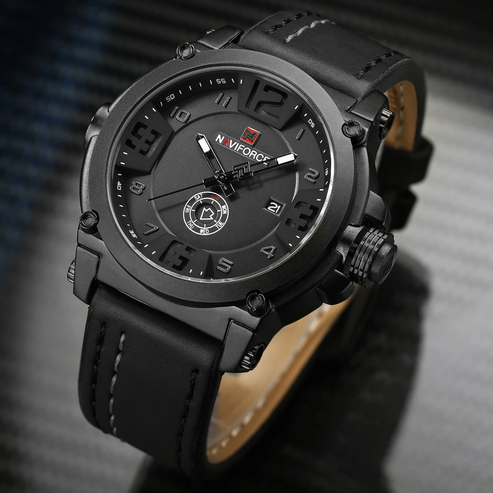 NAVIFORCE мужские часы с отображением даты люксовый бренд модные повседневные