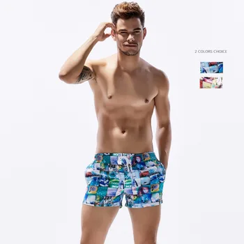 

SEOBEAN Man board shorts Polyester Casual Summer Beach trunks Floral mens jogger shorts Pockets short cortos hombres Kurze Hosen