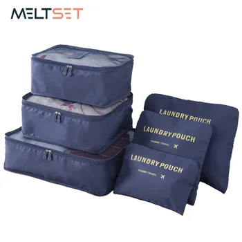 

6pcs/set Travel Organizer Clothes Storage Bag Large Capacity Clothes Tidy Travel Pouch Luggage Organizer Laundry Storage Bag