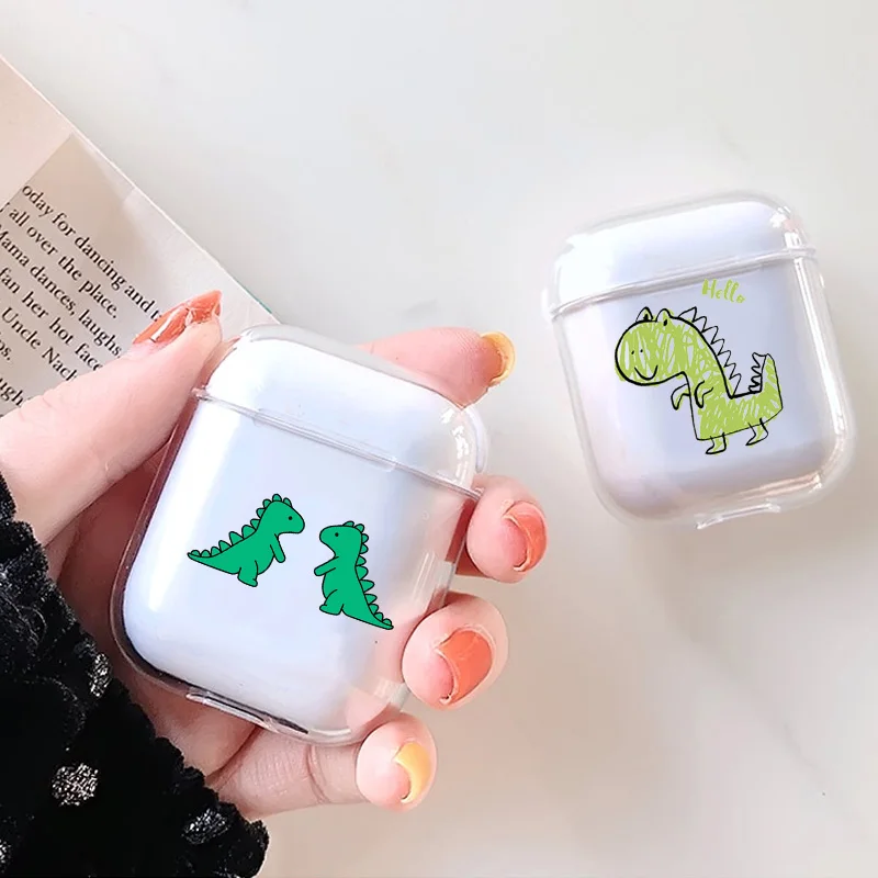 

Transparent Luxury Earphone Cases For Airpods Case Cute Dinosaur Cartoon Earphone Case For Apple Airpods Cover Cute