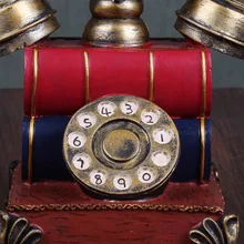 Retro Resin Telephone Figurine Piggy Bank Vintage Coin Bank Phone Birthday Gift Coffee Shop Decor 66CY