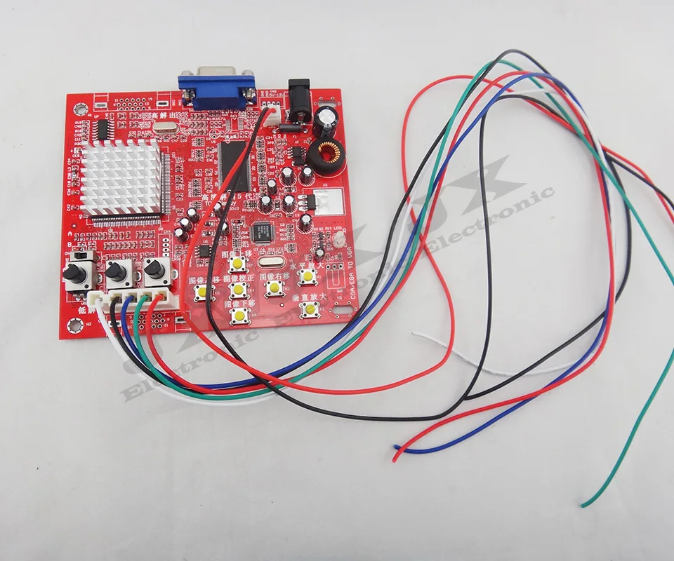 Профессиональный CGA/CVBS/S-VIDEO в VGA конвертер аркадная игра видео конвертер для CRT lcd PDP усилитель для дома красный