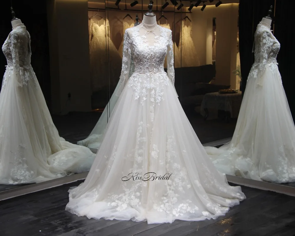 Buy New Design 2018 Wedding Dresses High Neck Long