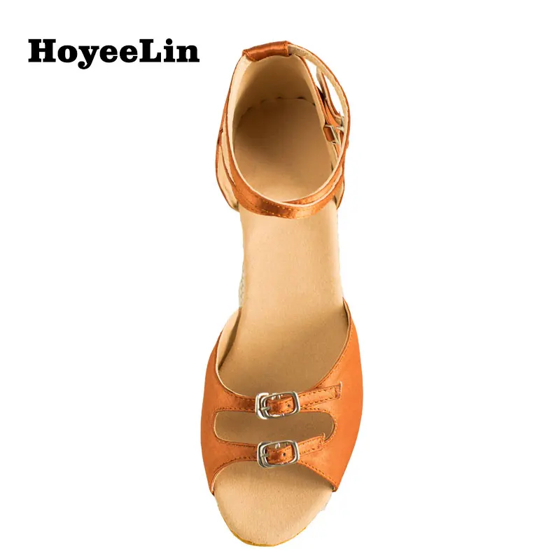 HoYeeLin/женские туфли с открытым носком на низком каблуке для латинских танцев, танго, сальсы, танцев