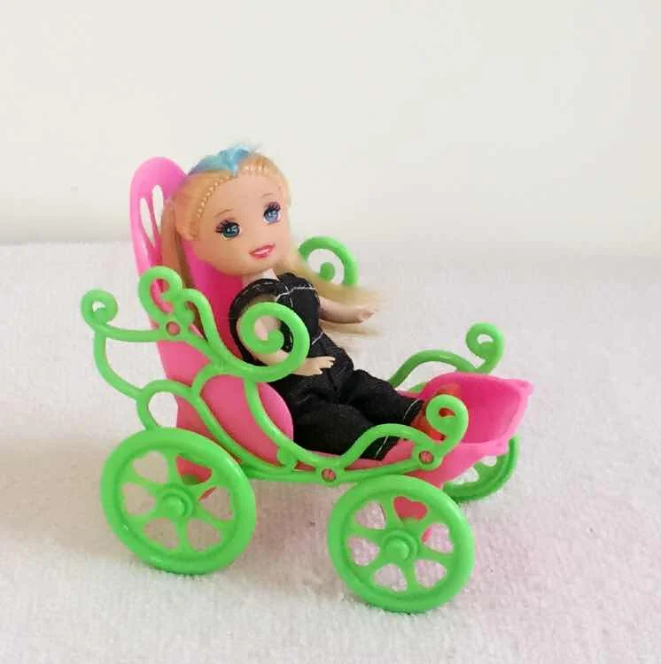

Kelly Beautiful Pink Baby Stroller Infant Carriage Stroller Trolley Nursery Furniture for Doll Christmas Toy Gifts for Baby Girl