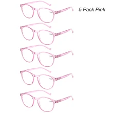 Henotin-gafas para lectura coloridas para hombre y mujer, 5 unidades, con bisagra de resorte, montura transparente, 0,5, 1,5, 2,0, 2,5
