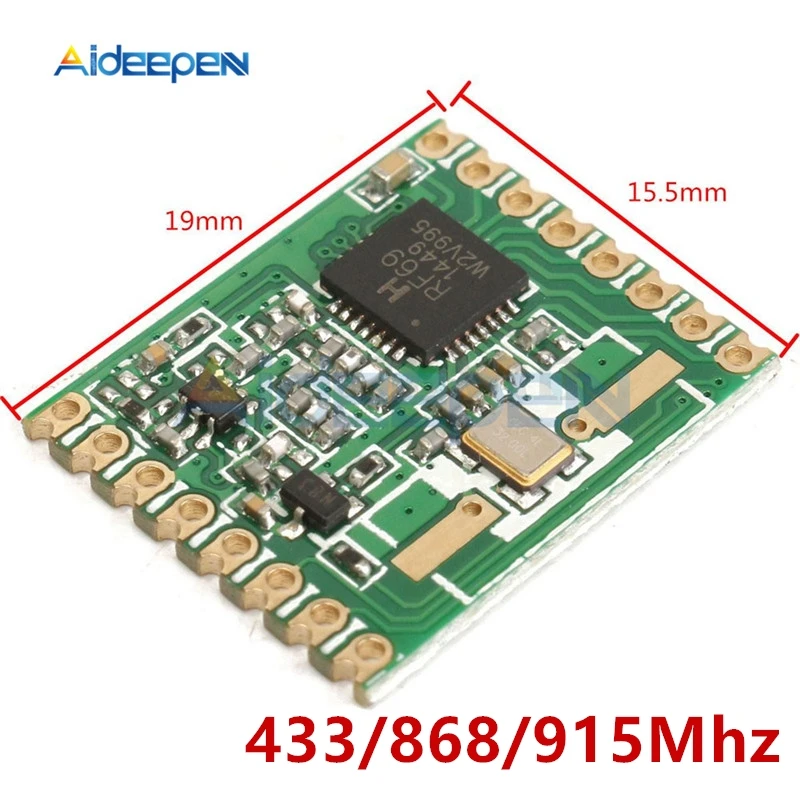 

DC 1.8V-3.6V RFM69HW 433Mhz/868Mhz/915Mhz Transceiver Module + 20dBm HopeRF Wireless Transceiver 0-800M Distance SPI 300Kbps