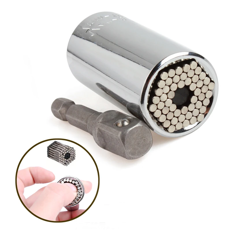 

Jewii 2Piece/Set Universal Socket Wrench 7-19mm Adjustable Torque Ratchet Socket Wrench Set Spanner Multi-Function Hand Tool Set