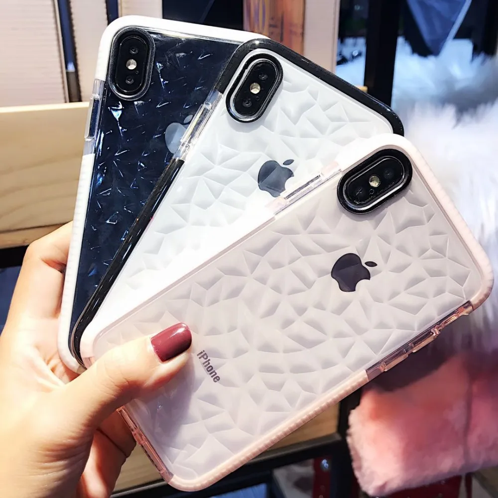 Модный чехол со стразами для телефона iPhone X XR XS Max прозрачный мягкий из ТПУ 6 6s 7 8 Plus