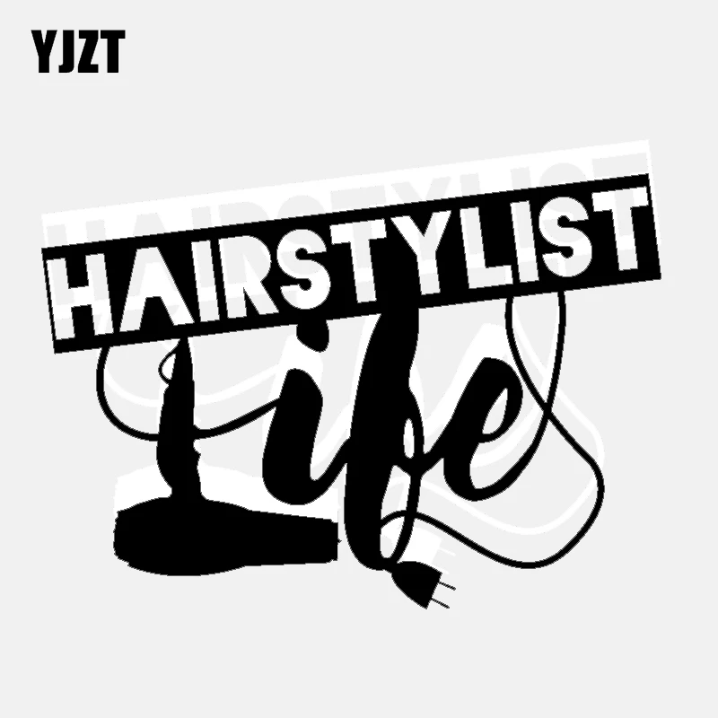 YJZT 14.8CM*10CM Fashion Reflective Hairstylist Life Car Sticker Decal Black Silver Vinyl Accessories C11-1602 | Автомобили и