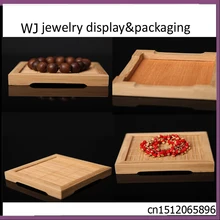 Портативное винтажное экологически чистое украшение в форме бамбука Дисплей Стенд Плоский Поднос Держатель для браслетов показ ножной браслет Органайзер витрина