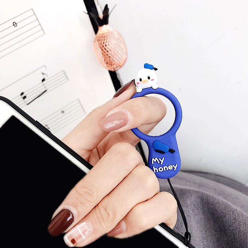 Cute3D силиконовый мультфильм палец кольцо ремни шнурок-Браслет для iPhone samsung сотовый телефон камера GoPro USB флэш-ключи аксессуары
