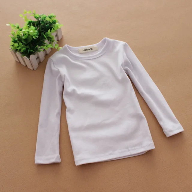 Baby Boy White T shirt For Girl Long Sleeve T Shirt Kids Cotton Spring