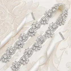 Yanstar пояс со стразами элегантные свадебные ремень ручной работы серебро Алмазный пояс для платье на выпускной 37WB817