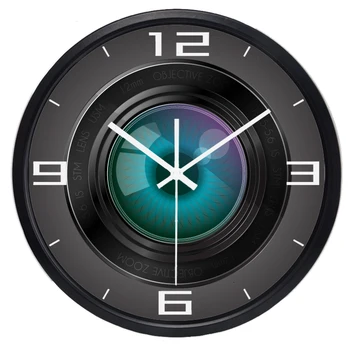 카메라 렌즈 인쇄 아크릴 벽시계 사진 줌 컬러 사진 ISO 노출 맞춤형 현대 벽시계 카메라맨 선물