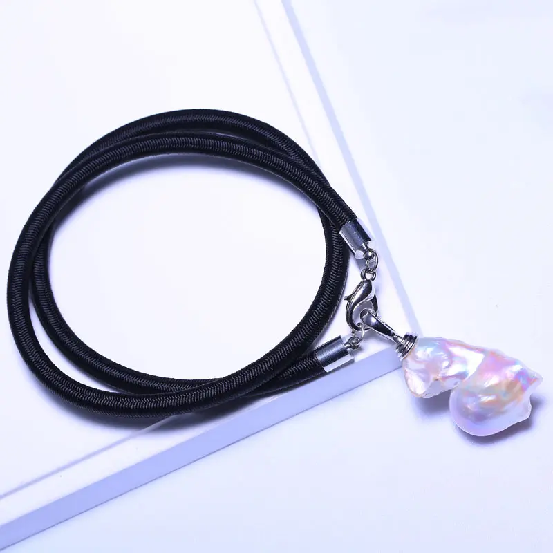 Baroque Pearl Pendant, Size of 20 mm Thick Leather Cord DIY Pendant Head