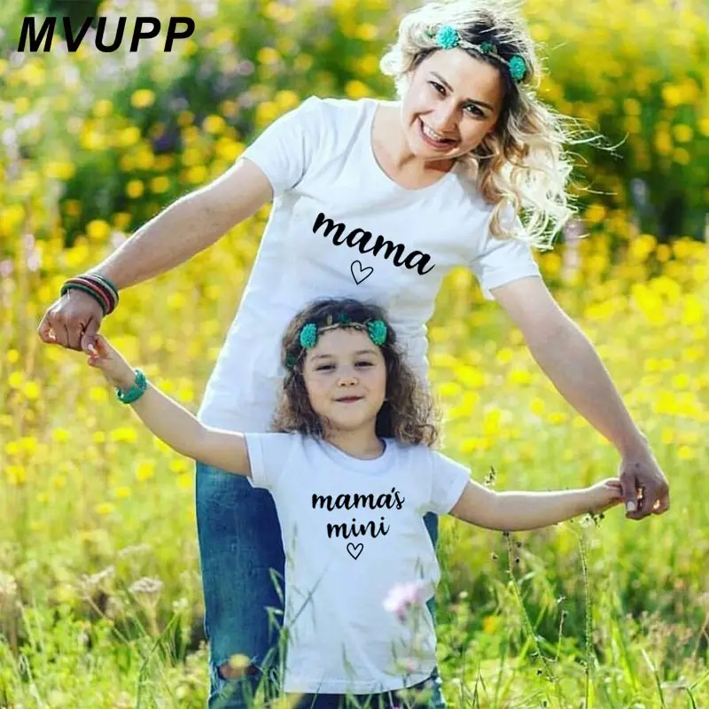 Одежда для мамы и дочки семейная футболка ребенка одинаковые мини комплекты