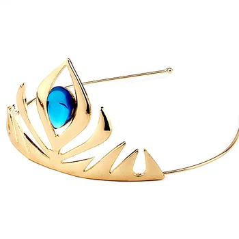 

Gold Classic Blue Crystal Wedding Tiara Hairband Bridal Rhinestone Princess Crown Headband For Girls Prom Hair Accessories