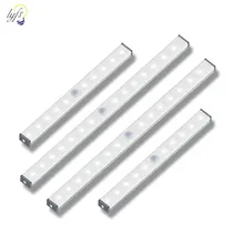 Sensor de movimiento luz nocturna portátil 20 luces de armario LED con alimentación USB gabinete inalámbrico IR infrarrojo Detector de movimiento lámpara de pared