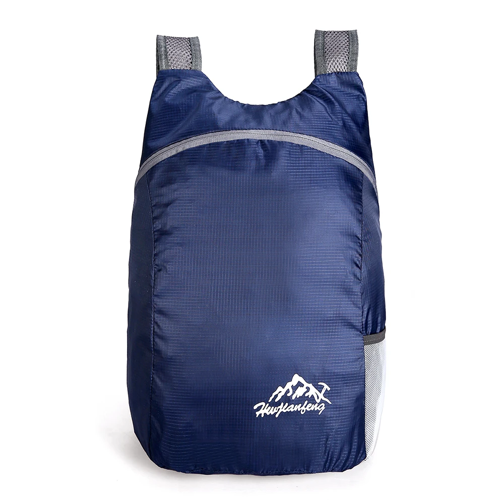 Открытый складной рюкзак водонепроницаемый полиэстер и дышащий плечевой ремень светильник портативная дорожная сумка - Цвет: dark blue 2