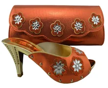 Orange! lieblings-stil Europäischen damen schuhe und taschen gesetzt! großhandel Italienische schuhe und passende taschen für party! ZX1-82