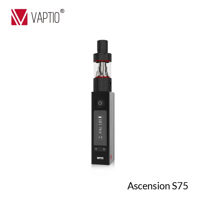 75W 18650 Box Mod Kit Vaptio S75 electronic cigarette Starter Vape Kit with 0.91 inch Screen & 3.0 ml Vape Atomizer Vaporizer 75W 18650 Box Mod Kit Vaptio S75 electronic cigarette Starter Vape Kit with 0.91 inch Screen & 3.0 ml Vape Atomizer Vaporizer