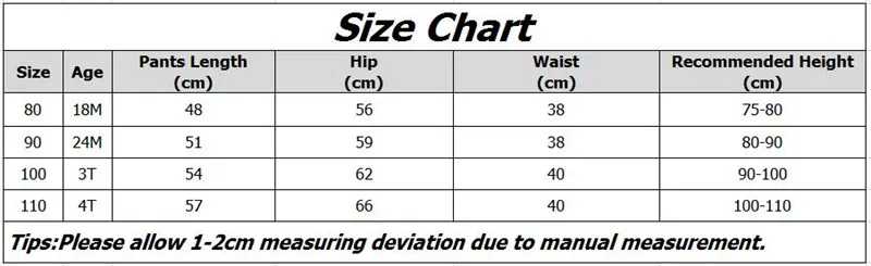 4t Size Chart