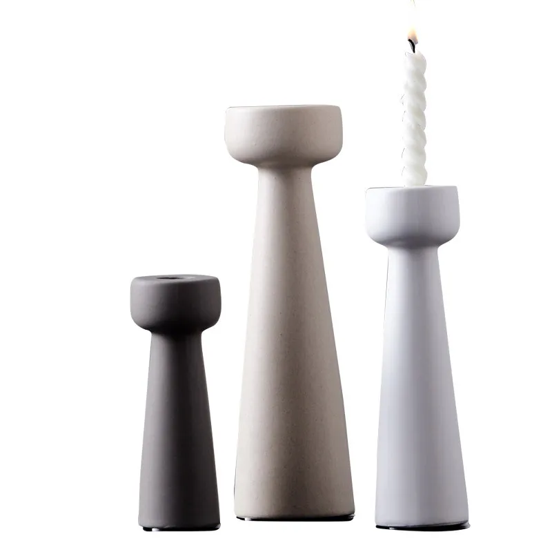 

Nordic Ceramic Candlesticks Living Room Table Lighting Ornaments Home Decoration Accessories Creative Candle Holder Crafts Gifts