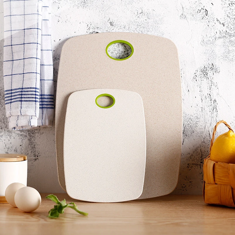 

2pcs/Set Chopping Board Non-Slip Block Cutting Board Set Eco-Friendly Wheat Straw Kitchen Meat Fruit Food Vegetable Board Tools