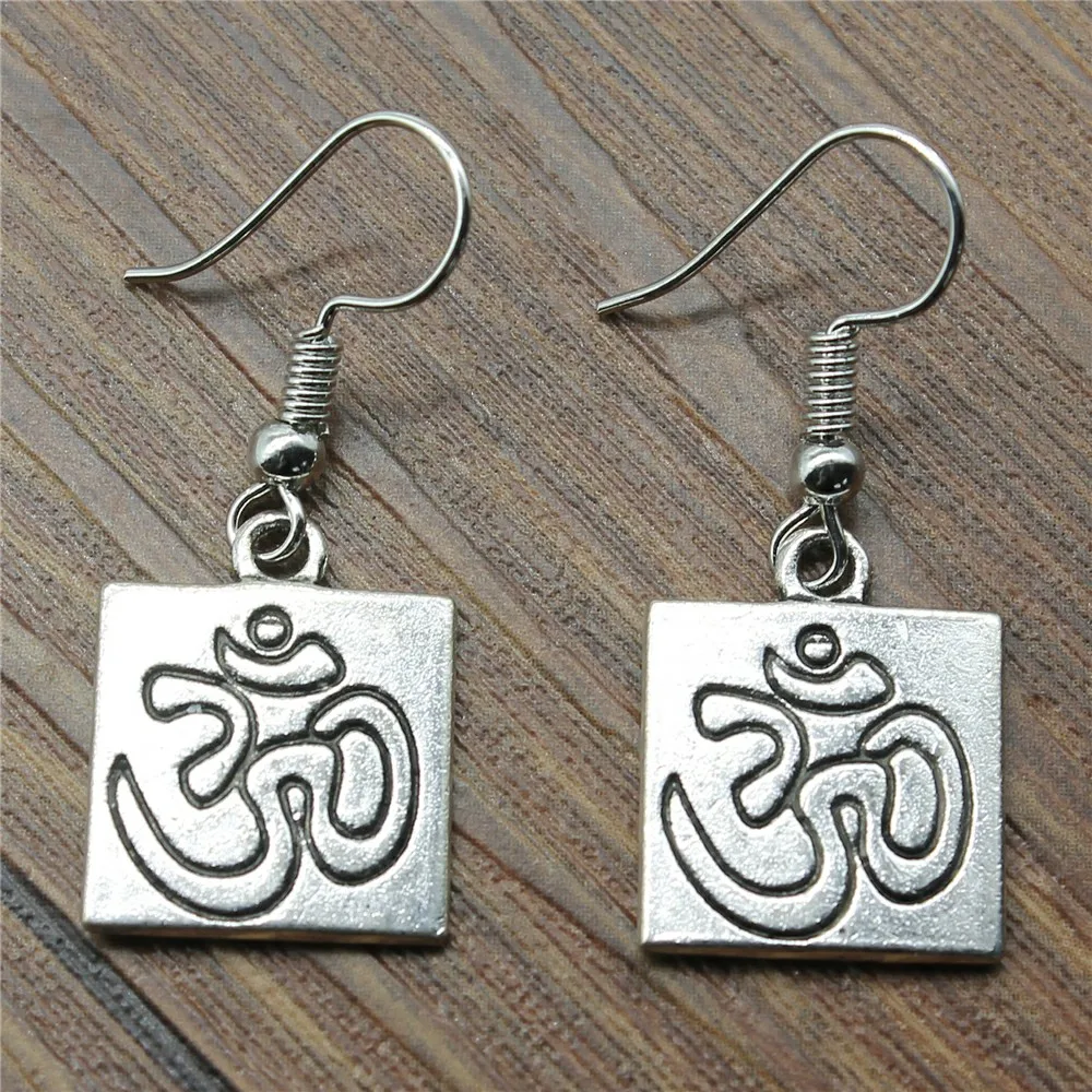 

Double Sided Om 18x15mm Charm Drop Earrings Fashion Handmade Design Earring Jewelry Gift For Women