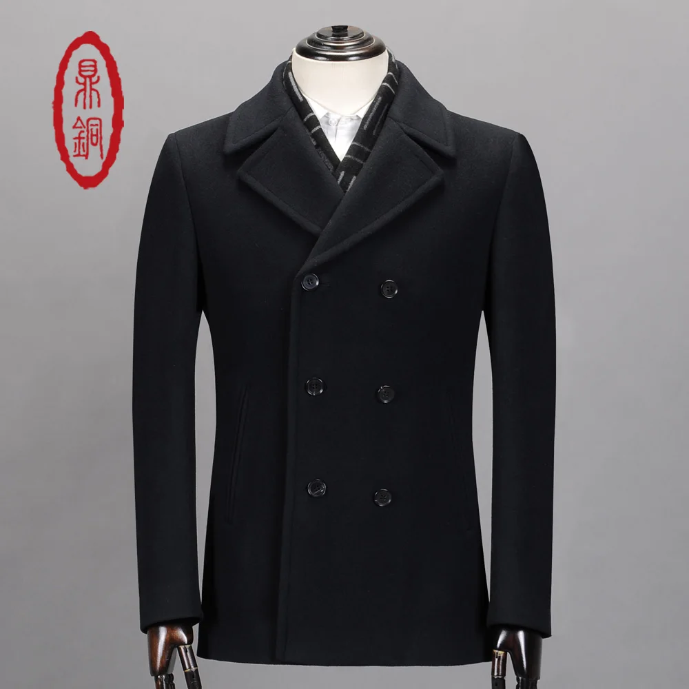Aliexpress.com : Buy DINGTONG Brand 100% Wool Pea Coat Top Quality ...