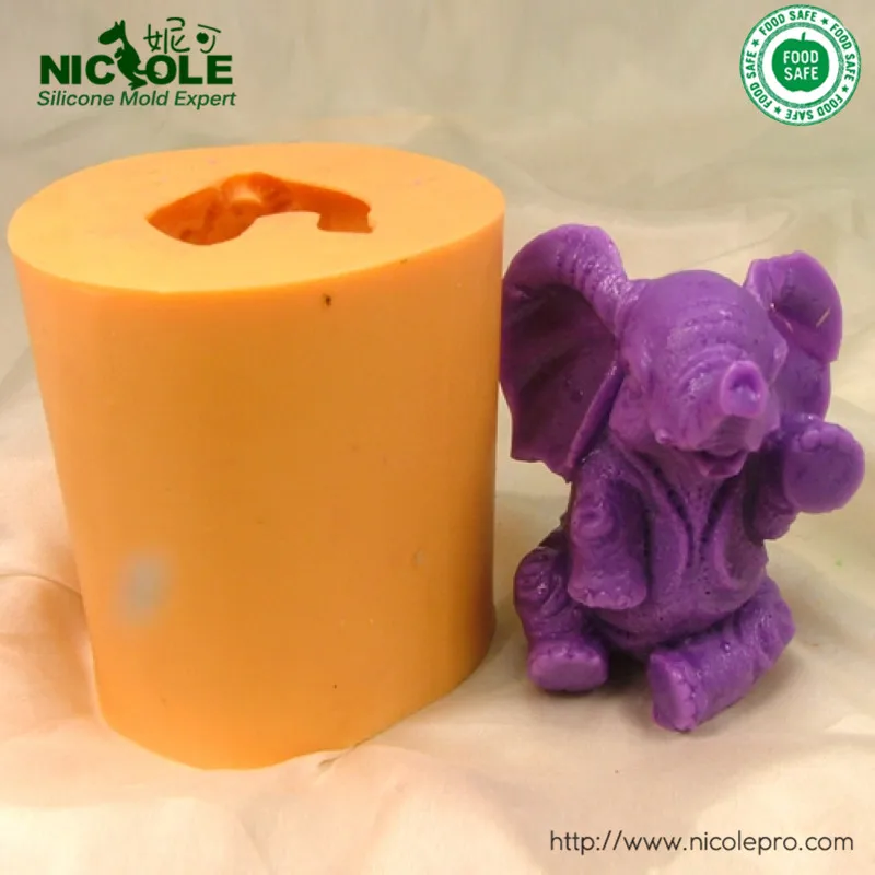 

Soap Mold 3D Elephant Flexible Silicone Mold For Soap Candy Icing Craft