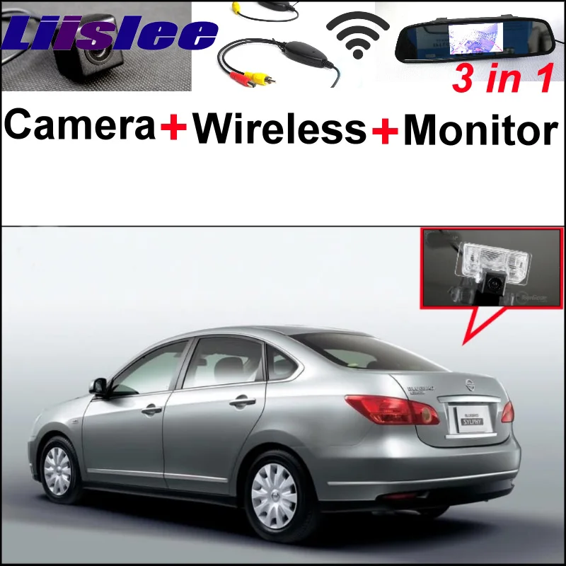 

3 in1 Special Rear View Camera + Wireless Receiver + Mirror Monitor Easy DIY Parking System For Nissan BlueBird Sylphy 2008~2010