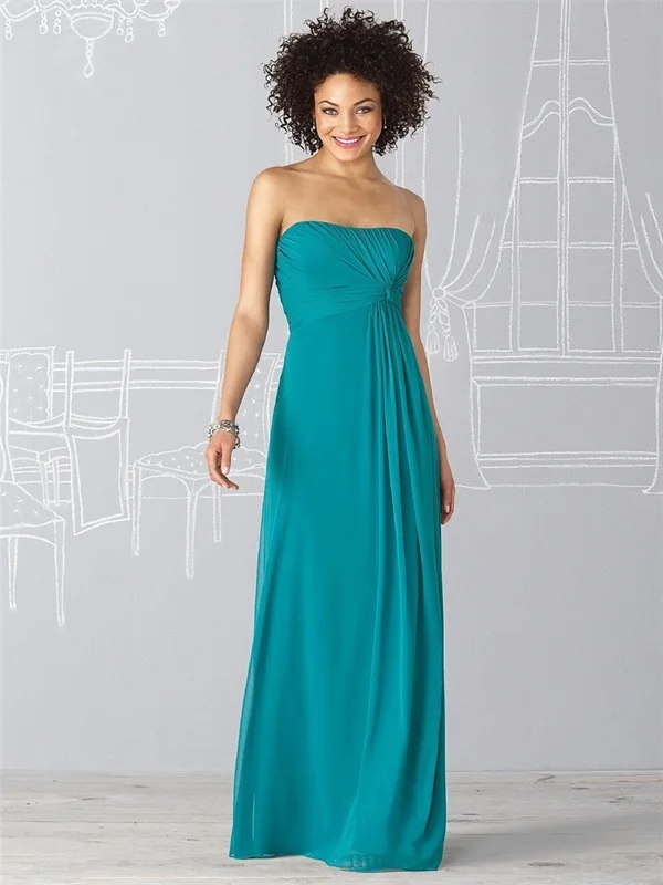 Trasporto veloce elegante lungo turchese damigella d\u0026#39;onore 2015 vestito  senza spalline per il partito una linea di chiffon vestido de festa  BB665|dress hip|dress elephantdress up party costumes - AliExpress