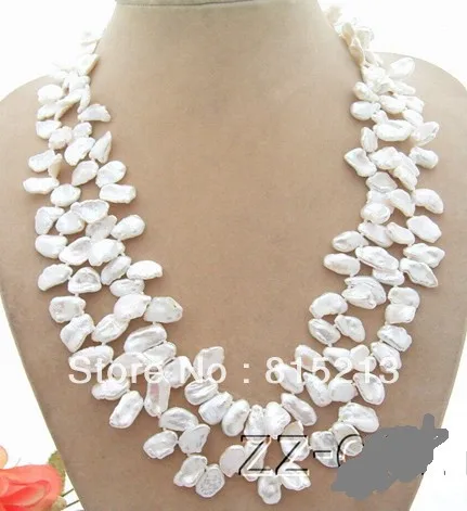 

ddh00545 12mm 2Strds White Reborn Keshi Pearl Necklace