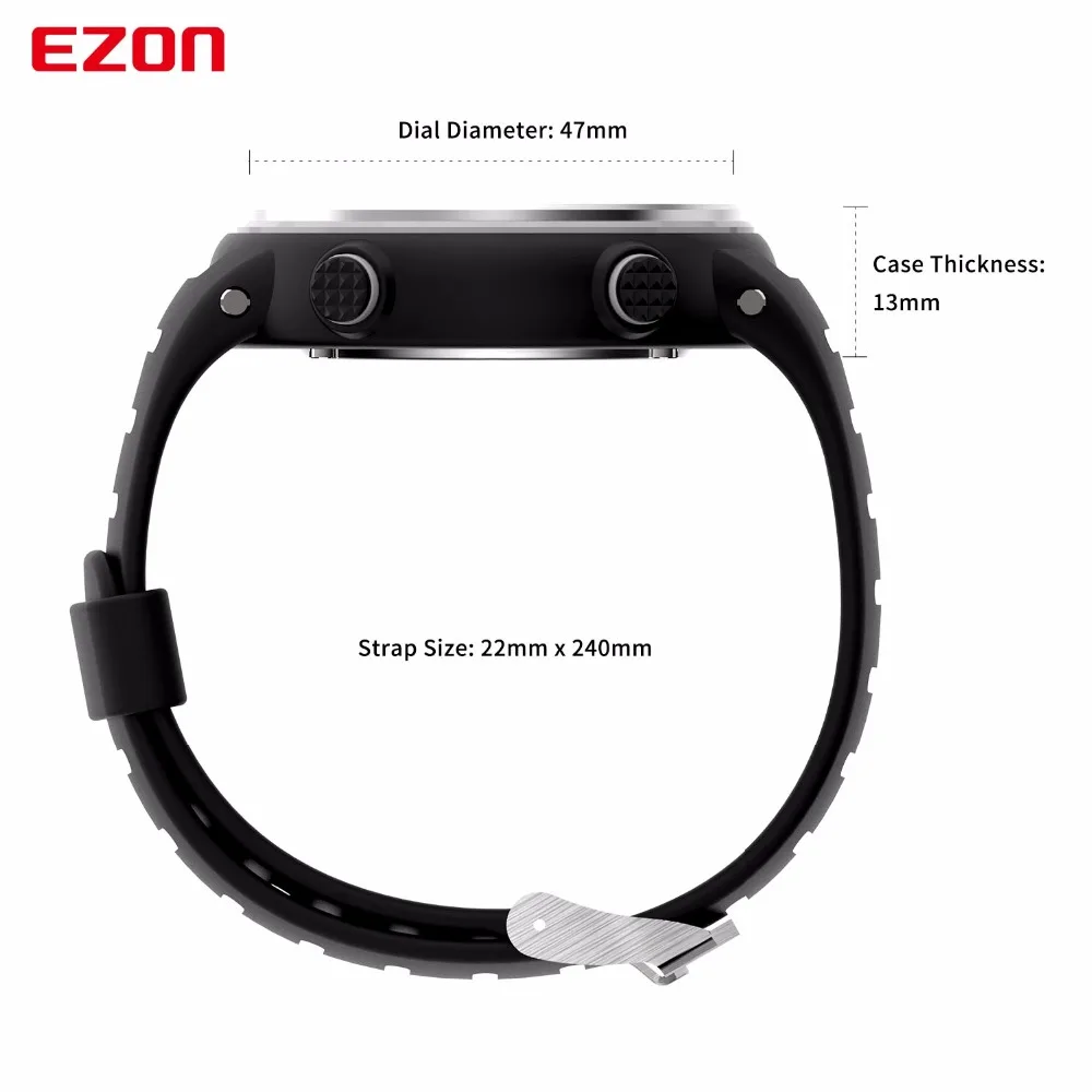 EZON T007 Heart Rate Monitor Fitness Running Digital Watch 50M Waterproof Alarm Stopwatch Sport Wristwatch with Chest Strap|wristwatch