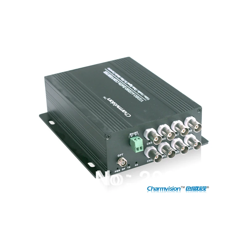

EVO-108 Charmvision 8 channels video optical fiber transceiver single multi mode single core max up tp 20km