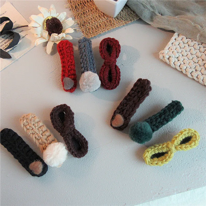 

3 Pcs Korean Simple Vintage Autumn Winter Handmade Wool Twist Hair Clip Girl Women Fashion Personality Hairpins Hair Accessories
