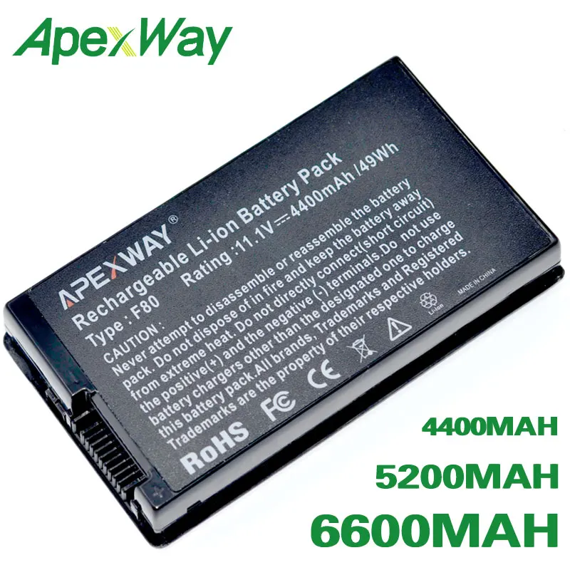 

ApexWay Battery For Asus A32-f80 F80 N60 X82 F80Cr N60D X82C F80s N60Dp X82CR F81 N60W X82L F81E N60WT X82Q F81Se Pro83 X82S