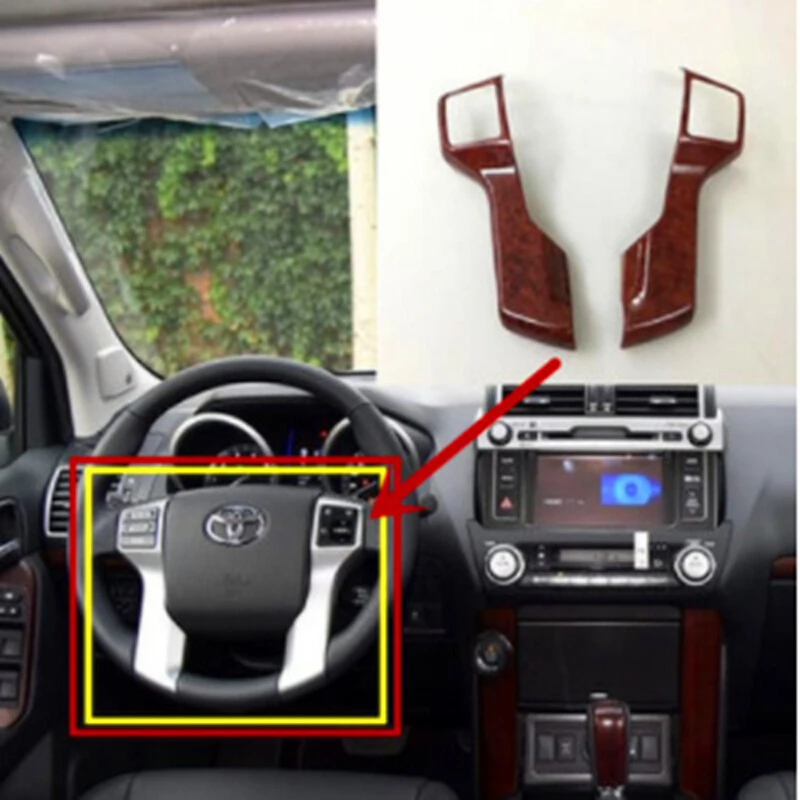 

For Toyota Tacoma 2011 2012 2013 2014 ABS Plastic Car Steering wheel Button frame Cover Protector Accessories car styling 2pcs